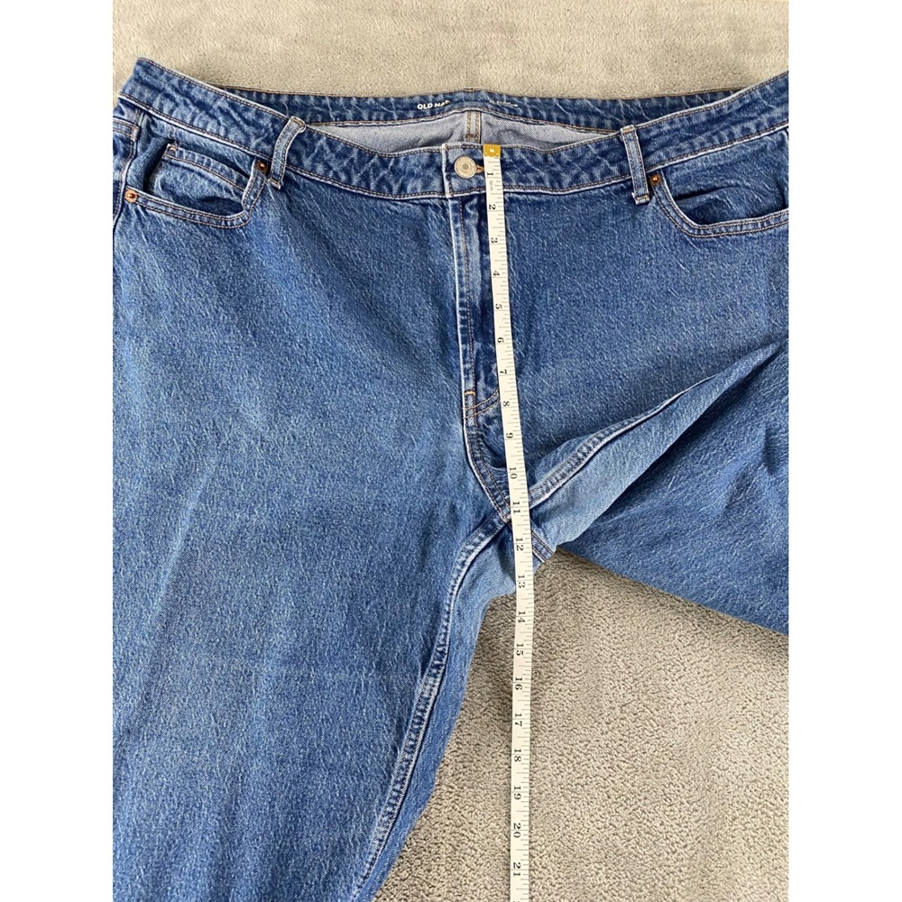 Old Navy Womens Plus 22 Mid-Rise Wide-Leg Jeans Medium Wash Raw Hem Blue Denim - Picture 12 of 14